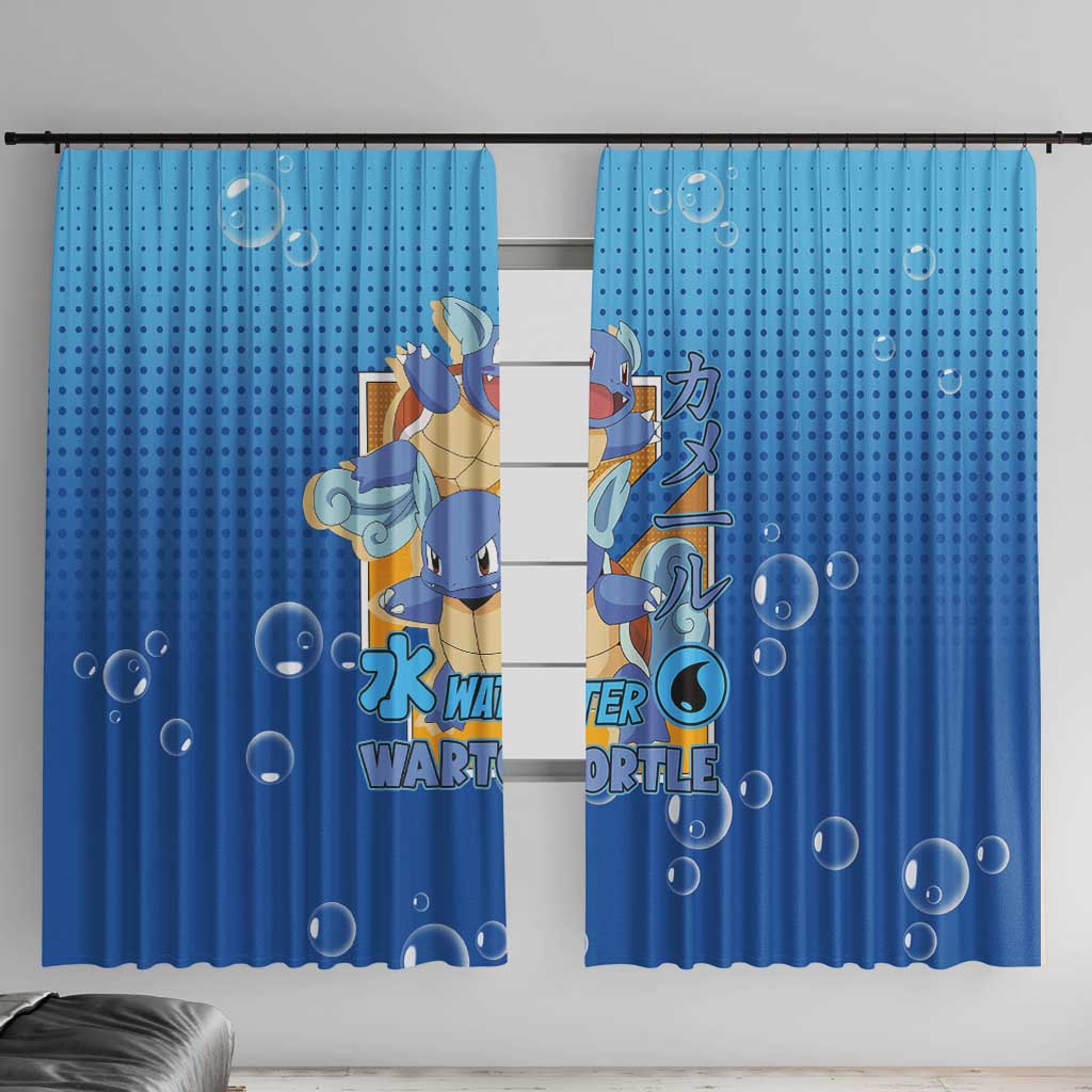 Wartortle Poké Window Curtain with Water Type Featuring Strong and Playful Design - The Mazicc
