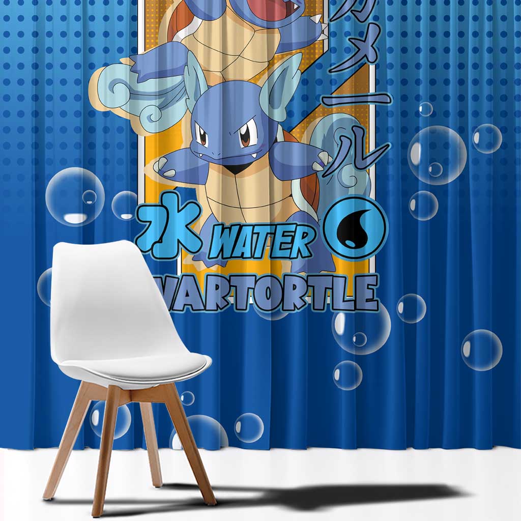 Wartortle Poké Window Curtain with Water Type Featuring Strong and Playful Design - The Mazicc