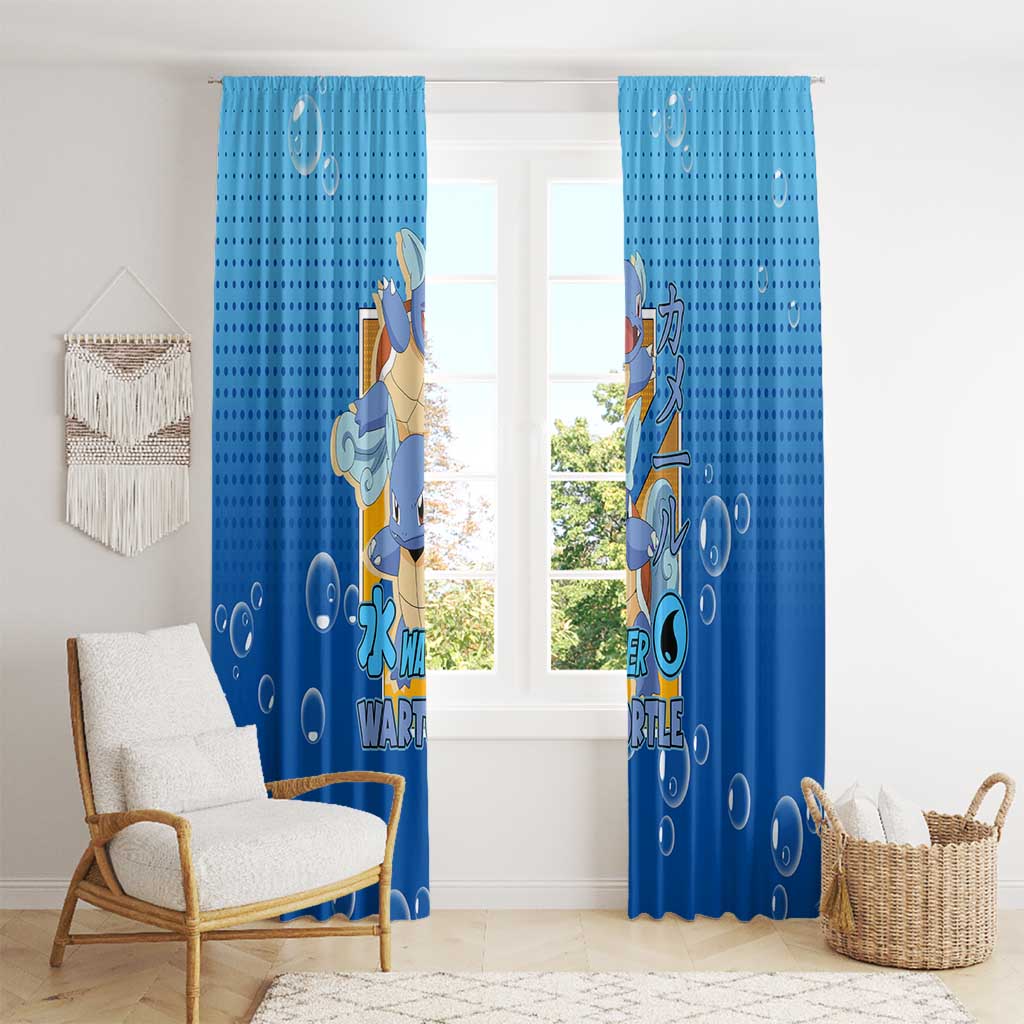 Wartortle Poké Window Curtain with Water Type Featuring Strong and Playful Design - The Mazicc