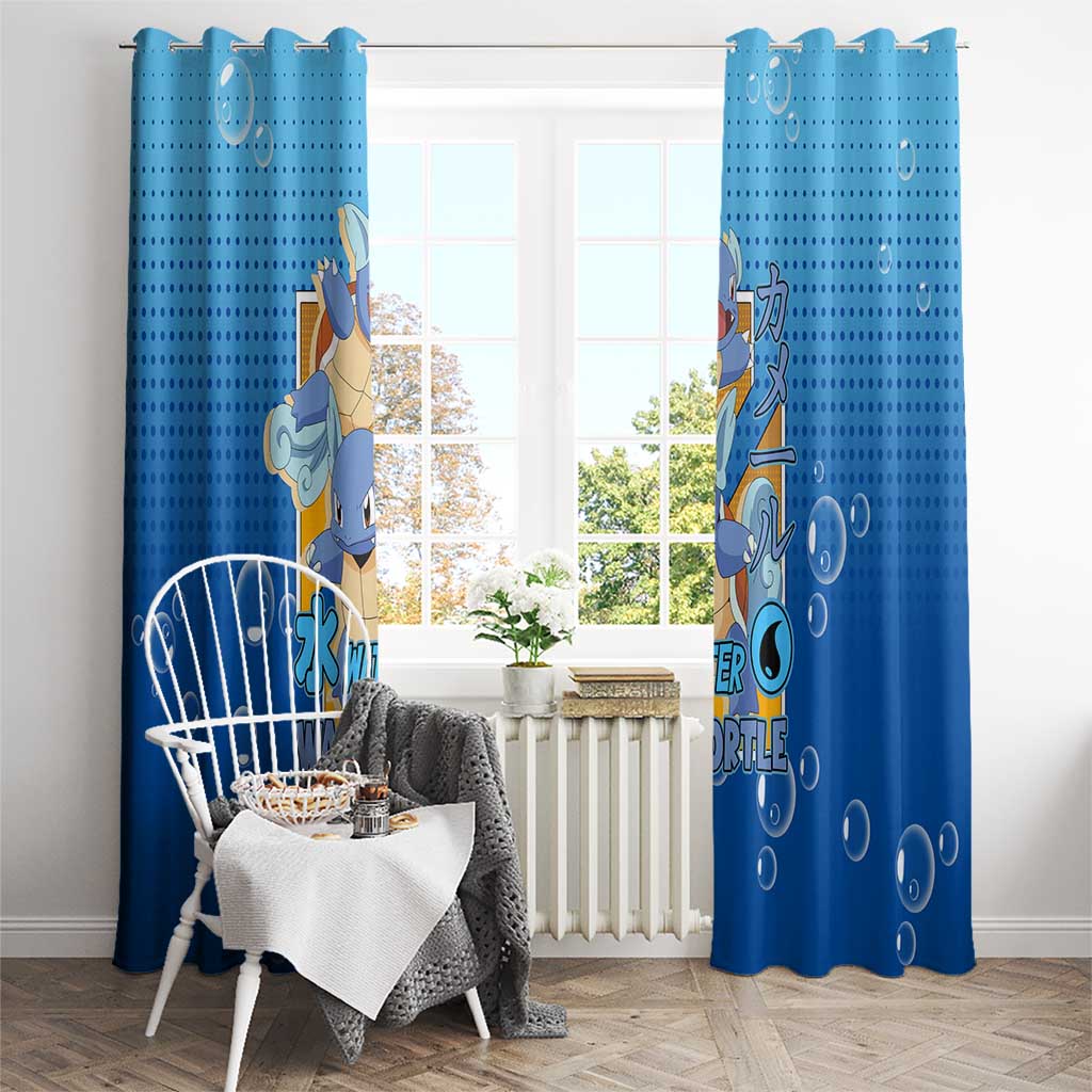 Wartortle Poké Window Curtain with Water Type Featuring Strong and Playful Design - The Mazicc