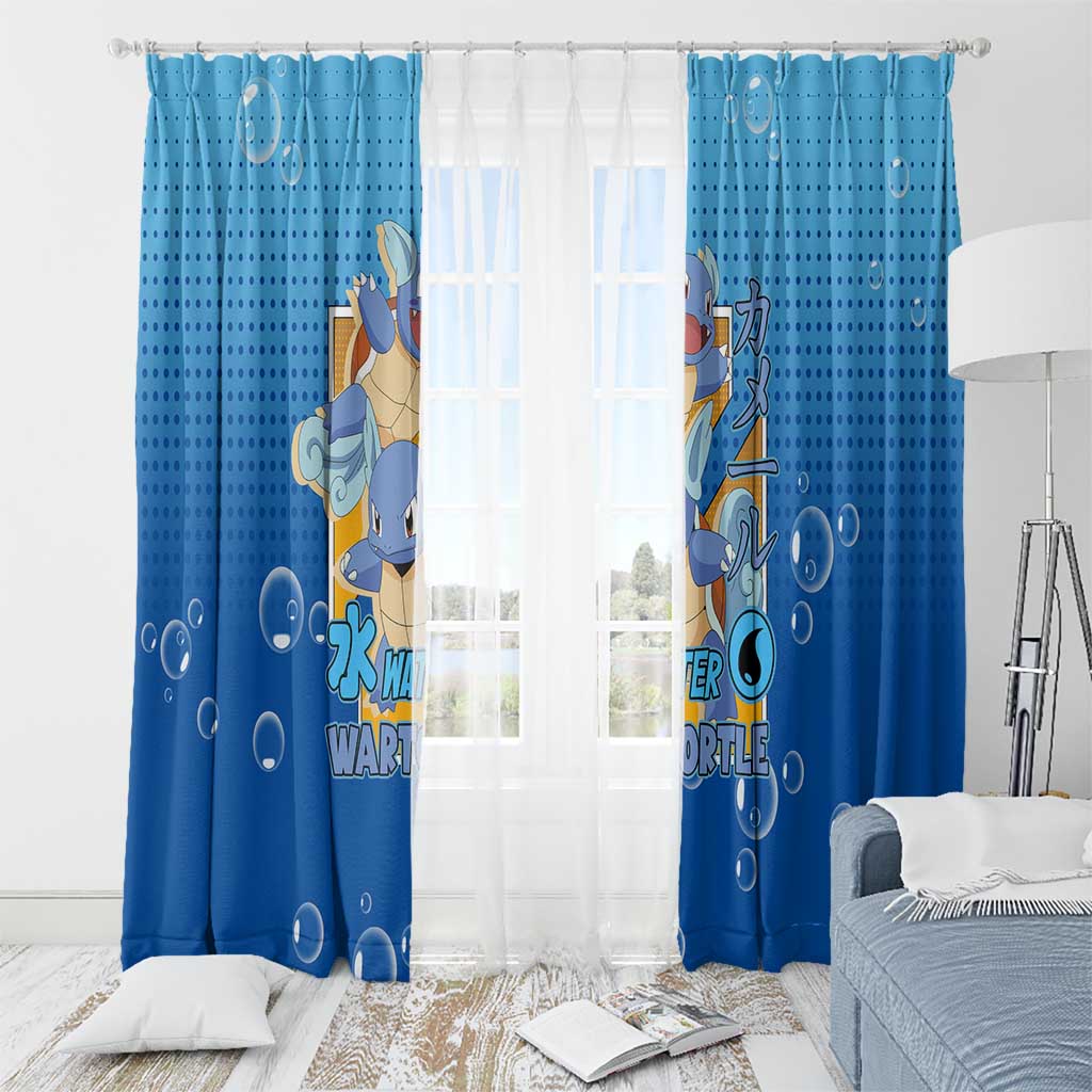 Wartortle Poké Window Curtain with Water Type Featuring Strong and Playful Design - The Mazicc