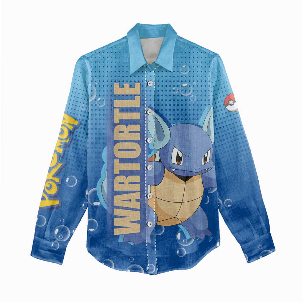 Wartortle Poké Women Casual Shirt with Water Type Featuring Strong and Playful Design - The Mazicc