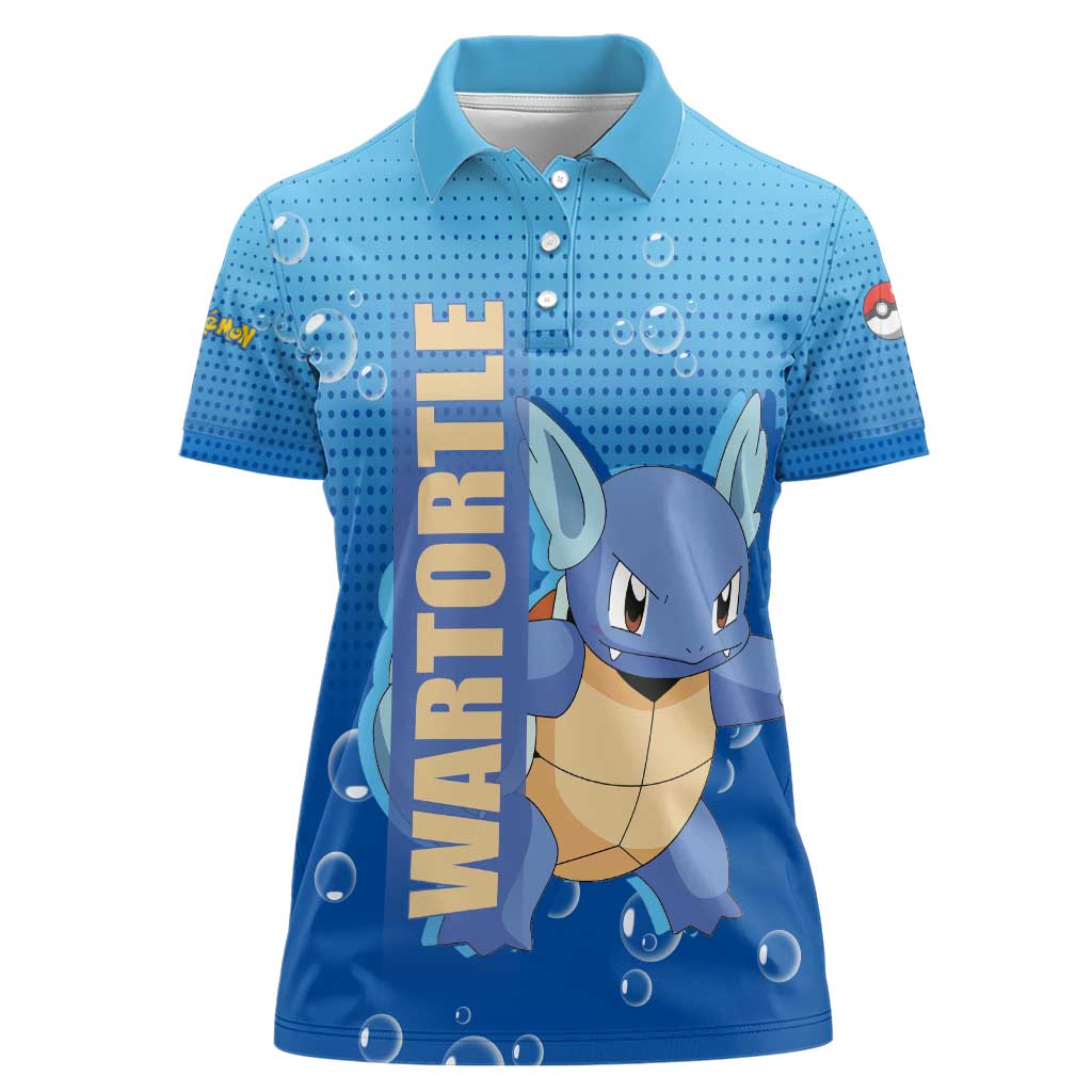 Wartortle Poké Women Polo Shirt with Water Type Featuring Strong and Playful Design - The Mazicc