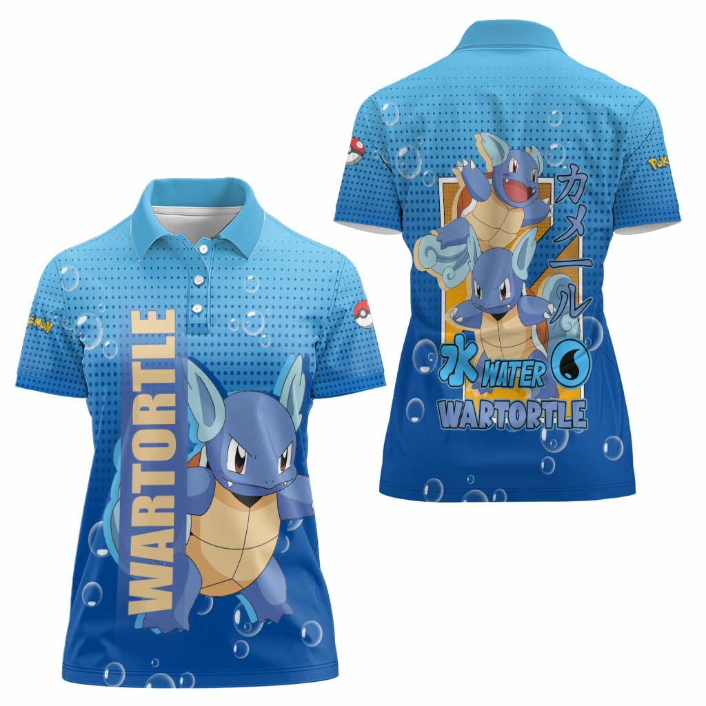 Wartortle Poké Women Polo Shirt with Water Type Featuring Strong and Playful Design - The Mazicc