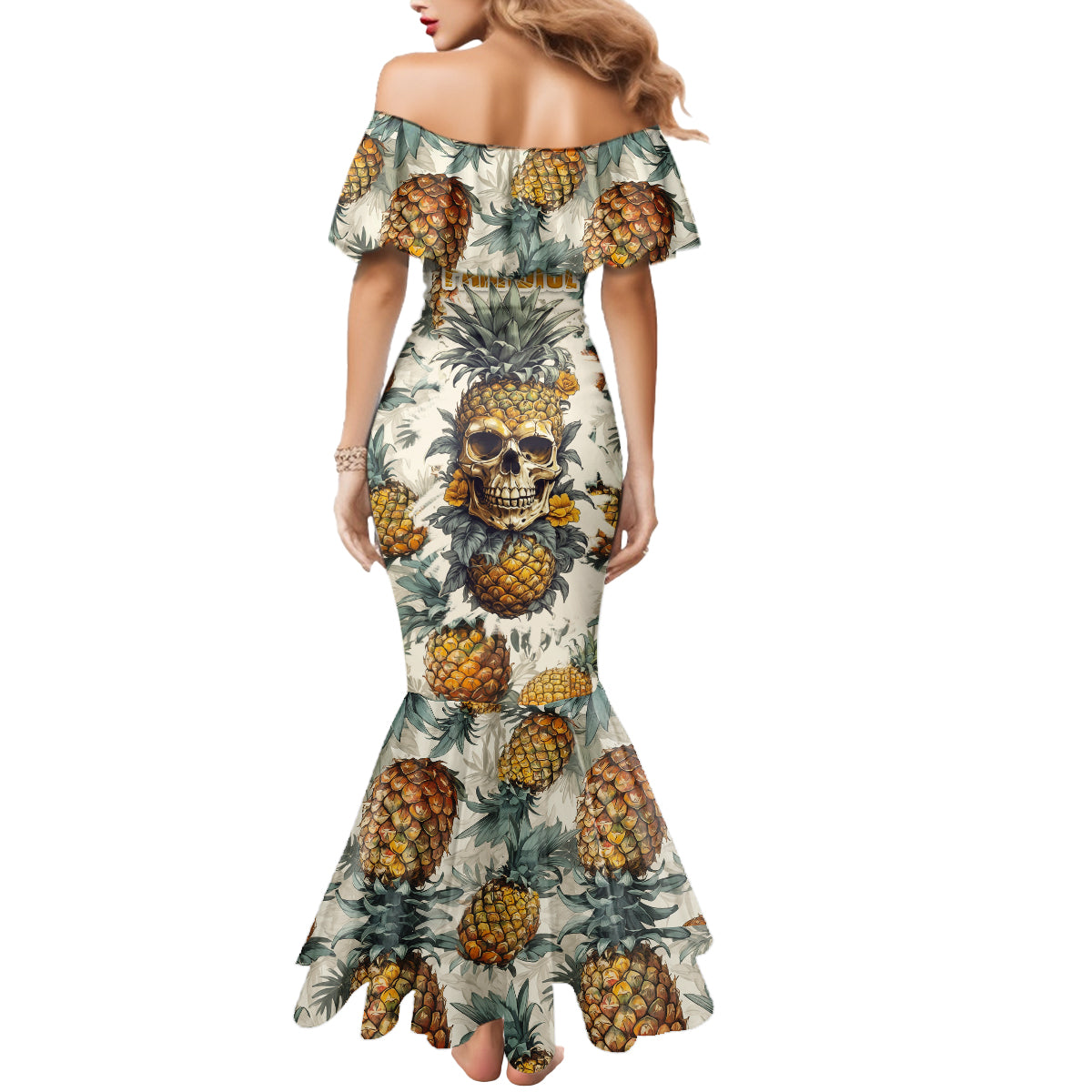 pineapple-skull-mermaid-dress-summer-paradise