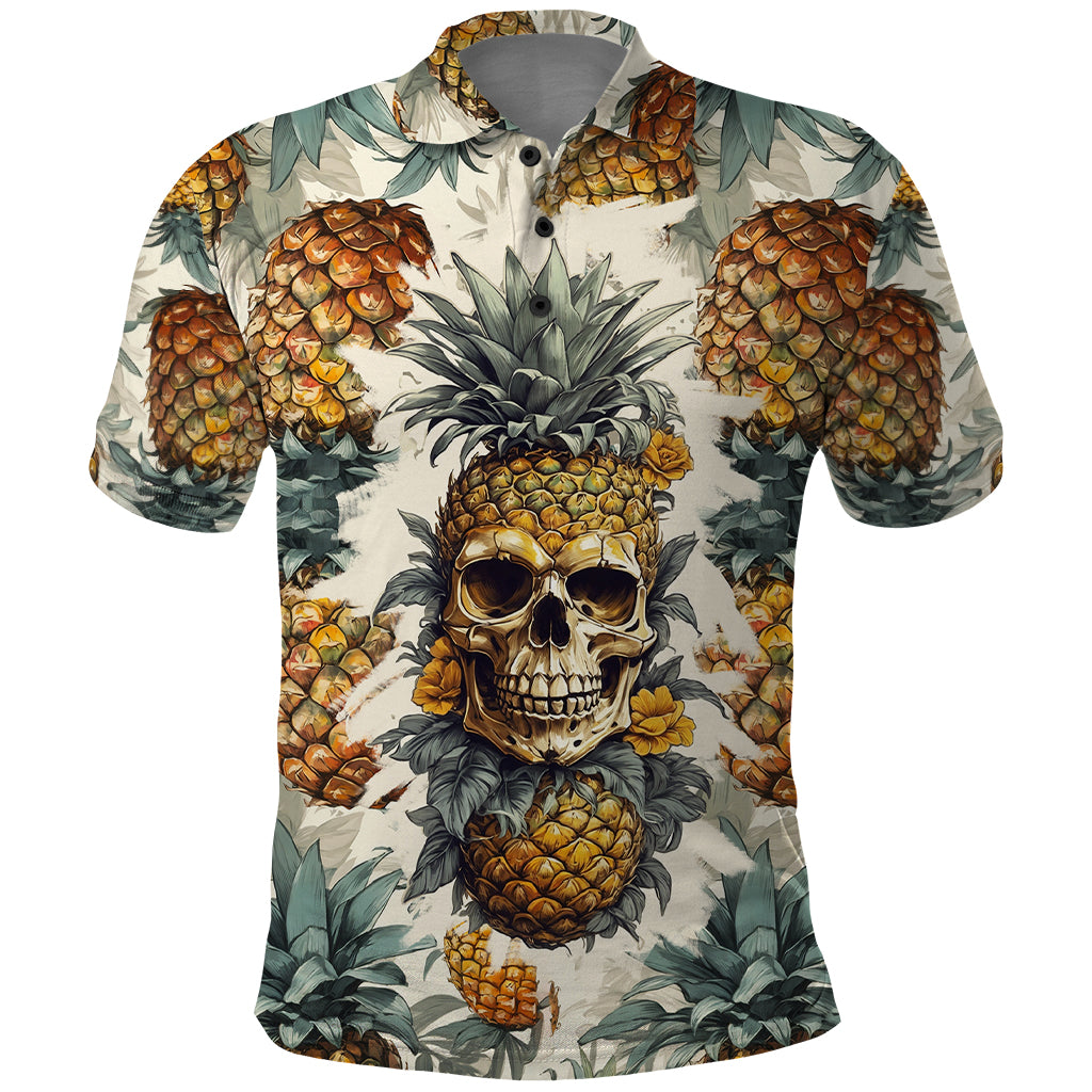 pineapple-skull-polo-shirt-summer-paradise