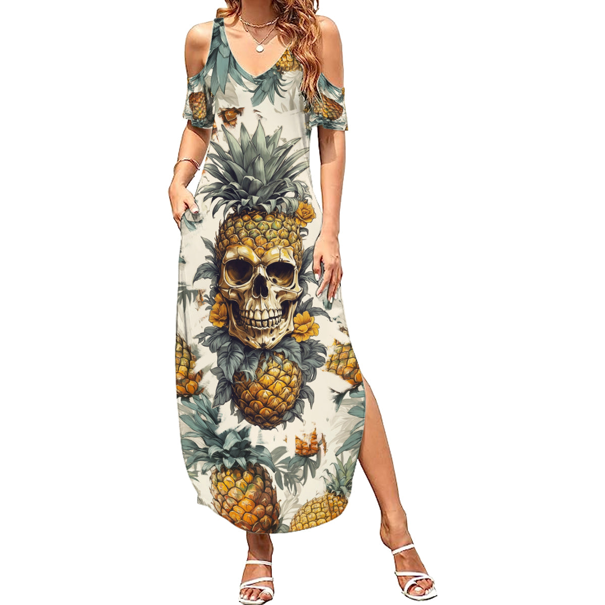 pineapple-skull-summer-maxi-dress-summer-paradise