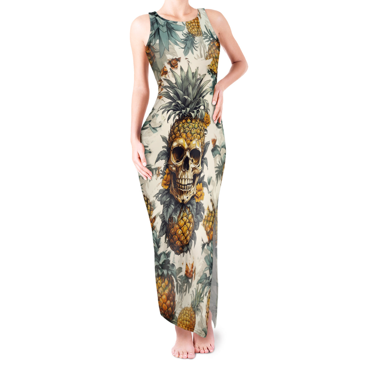 pineapple-skull-tank-maxi-dress-summer-paradise