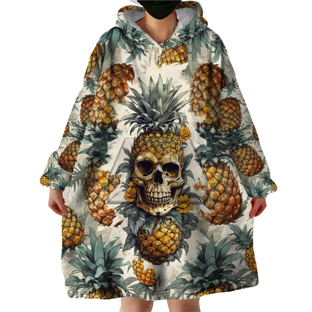 pineapple-skull-wearable-blanket-hoodie-summer-paradise
