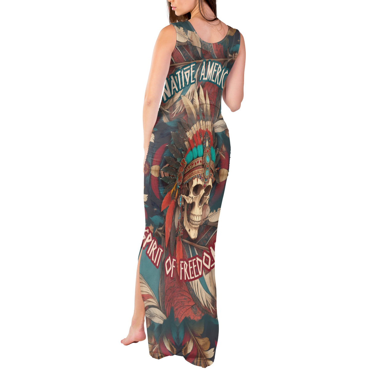native-american-skull-tank-maxi-dress-native-merican-spirit-of-freedom