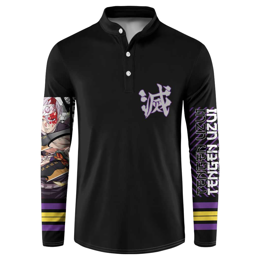 Uzui Tengen Demon Slayer Button Sweatshirt Anime Style