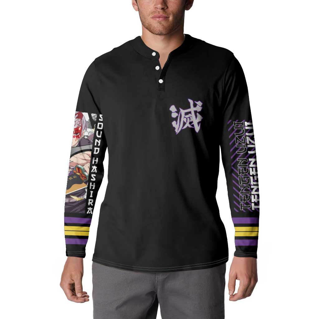 Uzui Tengen Demon Slayer Button Sweatshirt Anime Style