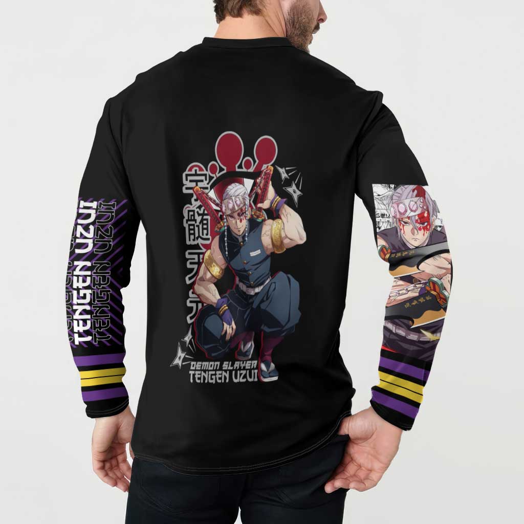 Uzui Tengen Demon Slayer Button Sweatshirt Anime Style