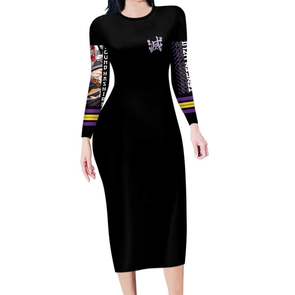 Uzui Tengen Demon Slayer Long Sleeve Bodycon Dress Anime Style