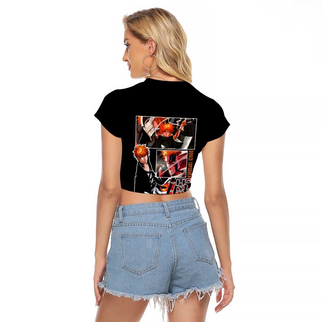 Kurosaki Ichigo TYBWA Bleach Raglan Cropped T Shirt Anime Style