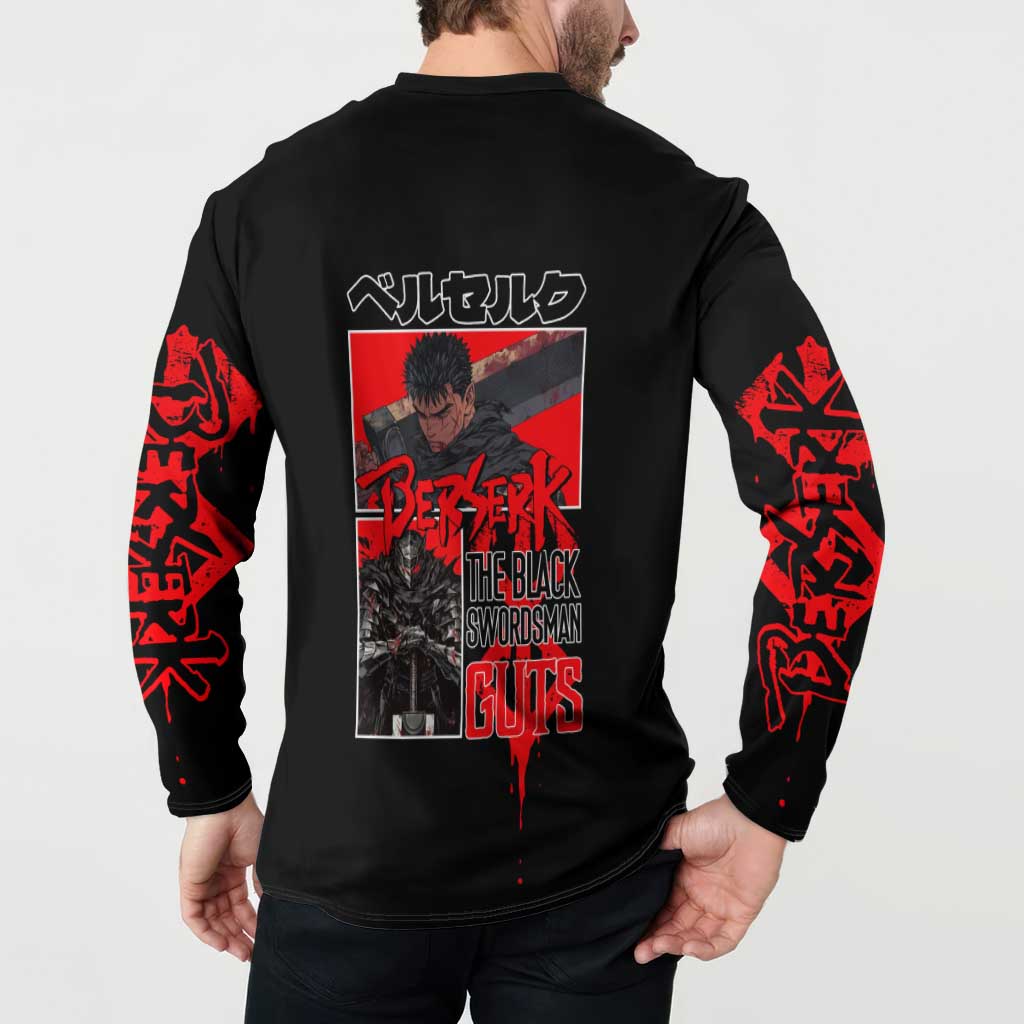 Guts Berserk Button Sweatshirt Anime Style