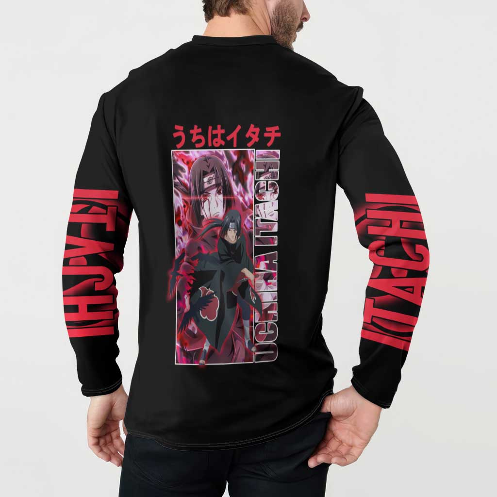 Uchiha Itachi Naruto Shippuden Button Sweatshirt Anime Style