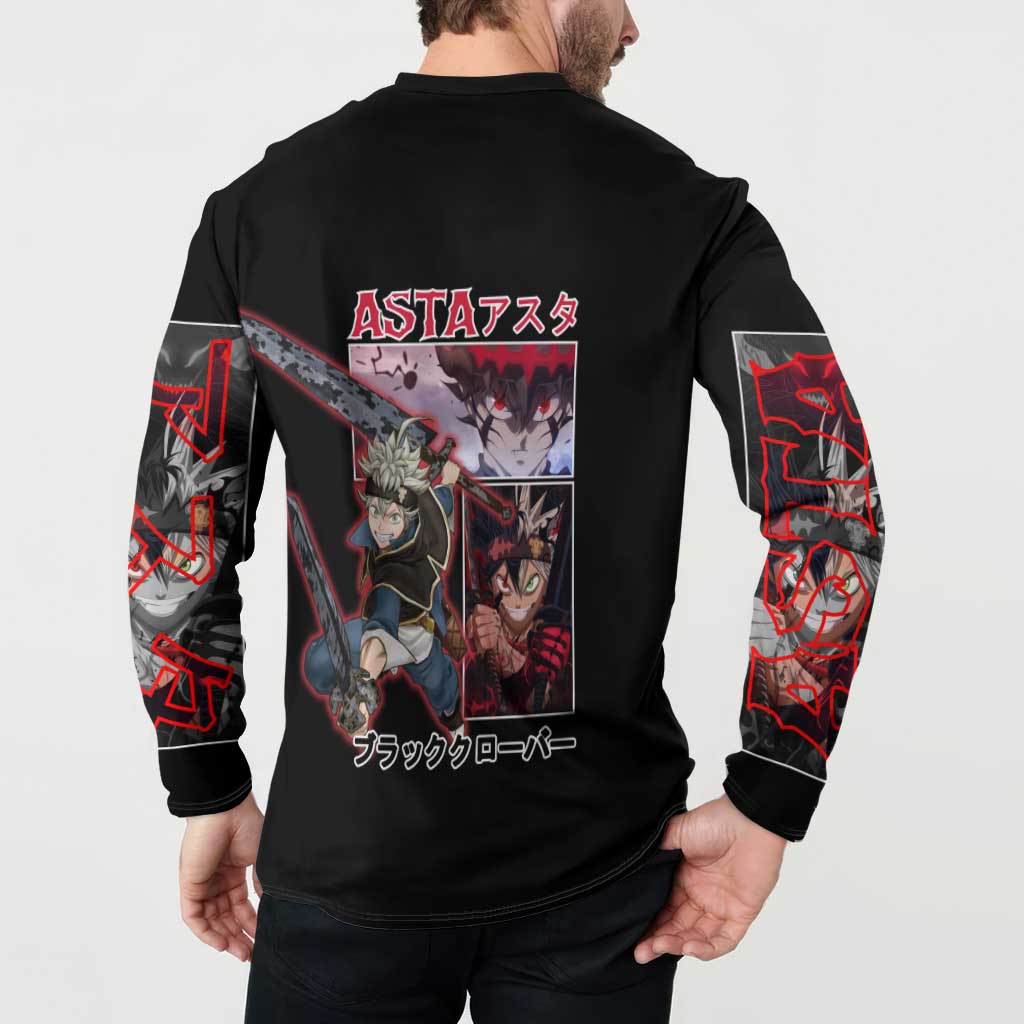 Asta Black Clover Button Sweatshirt Anime Style