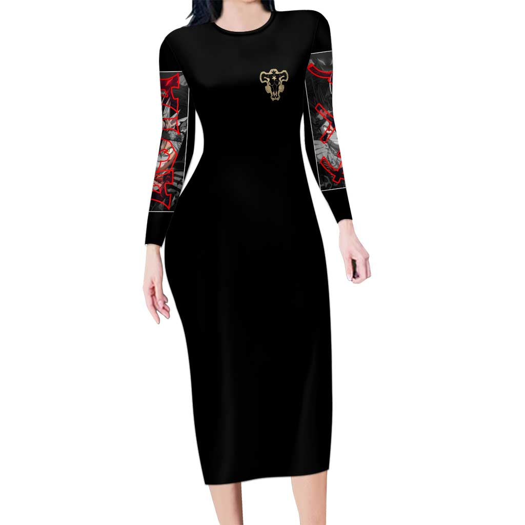 Asta Black Clover Long Sleeve Bodycon Dress Anime Style