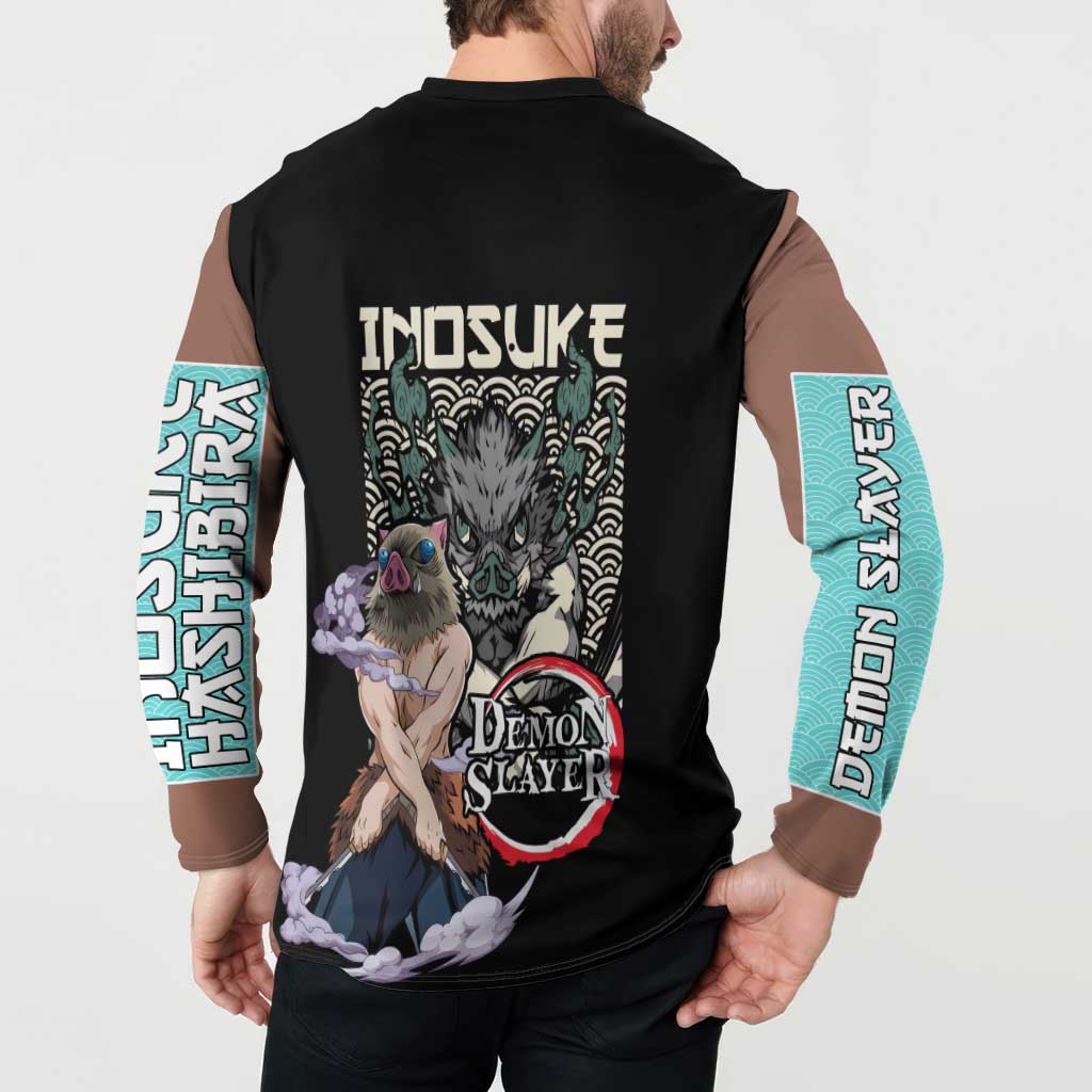 Hashibira Inosuke Demon Slayer Button Sweatshirt Anime Style