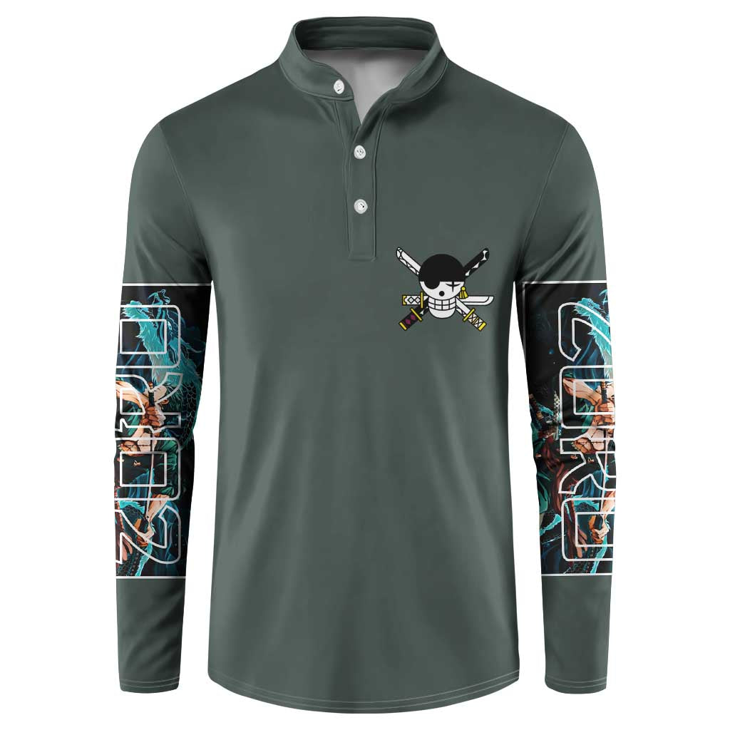 Roronoa Zoro V2 One Piece Button Sweatshirt Anime Style