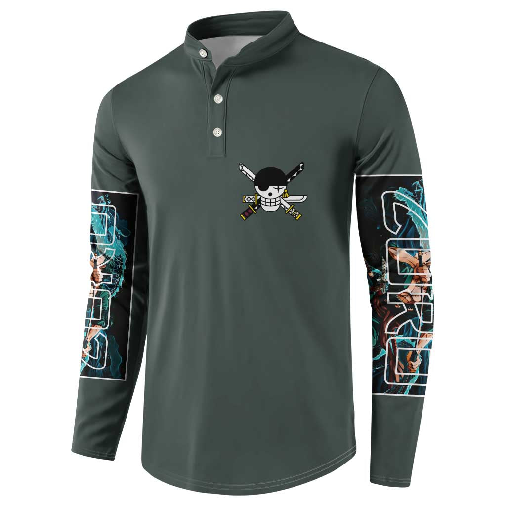 Roronoa Zoro V2 One Piece Button Sweatshirt Anime Style