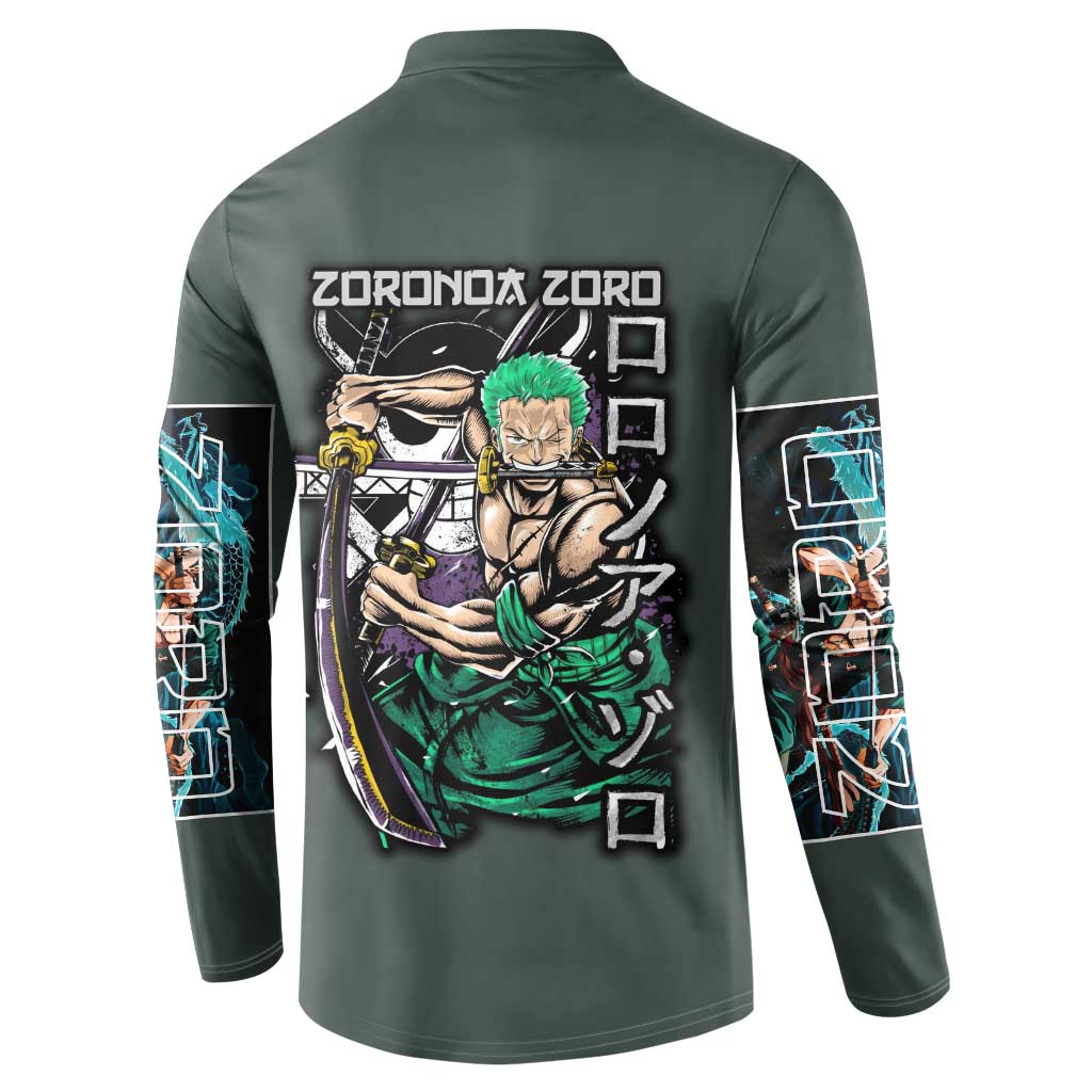 Roronoa Zoro V2 One Piece Button Sweatshirt Anime Style