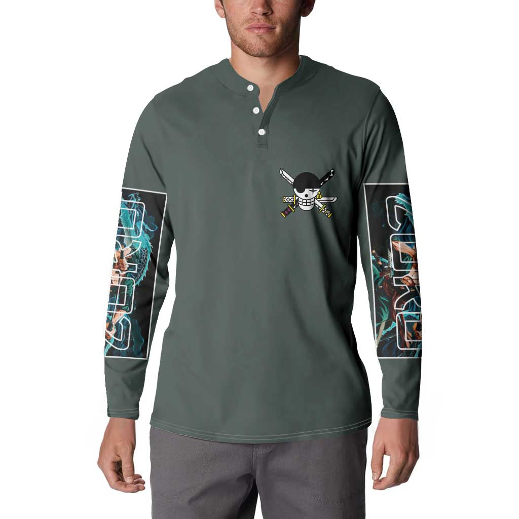 Roronoa Zoro V2 One Piece Button Sweatshirt Anime Style
