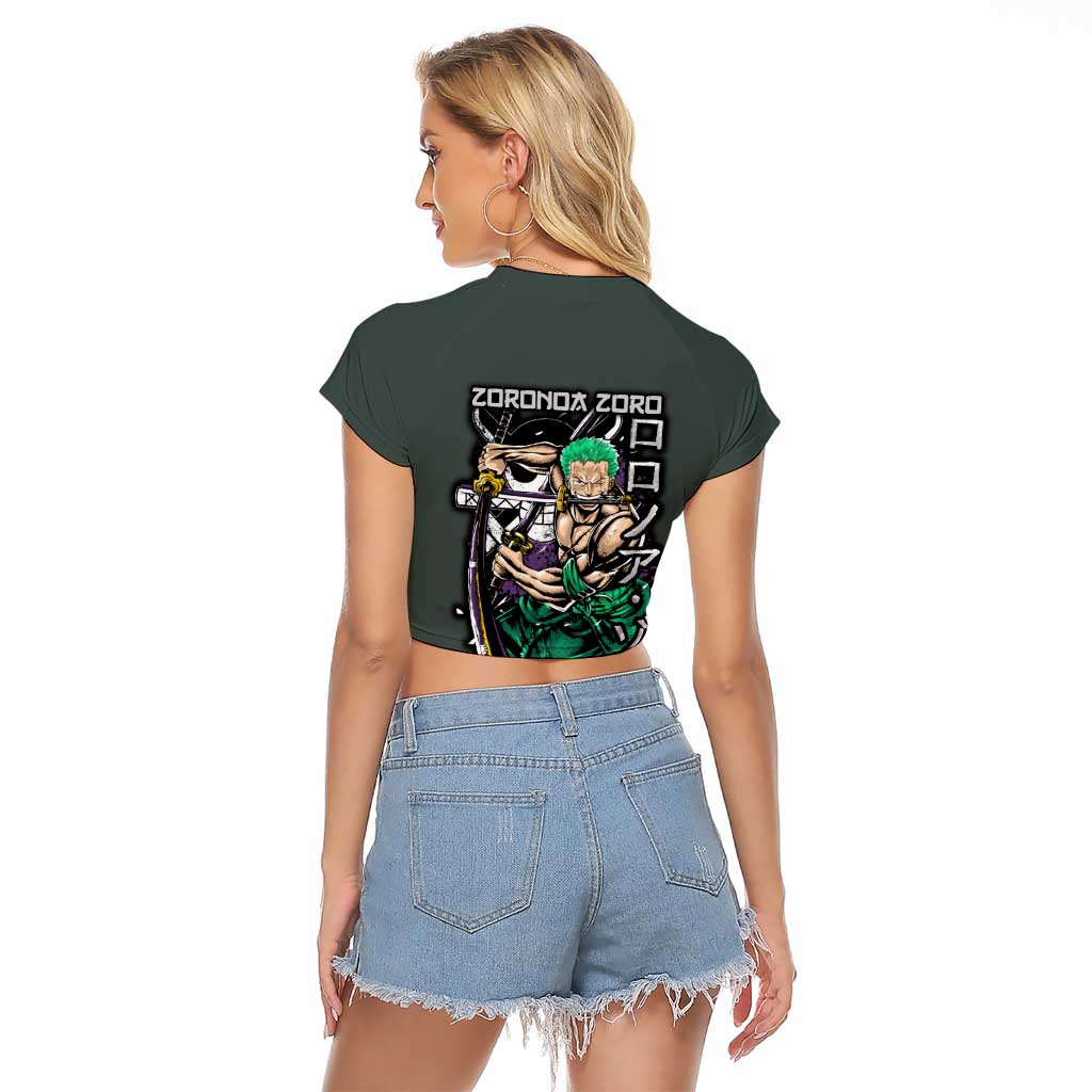 Roronoa Zoro V2 One Piece Raglan Cropped T Shirt Anime Style