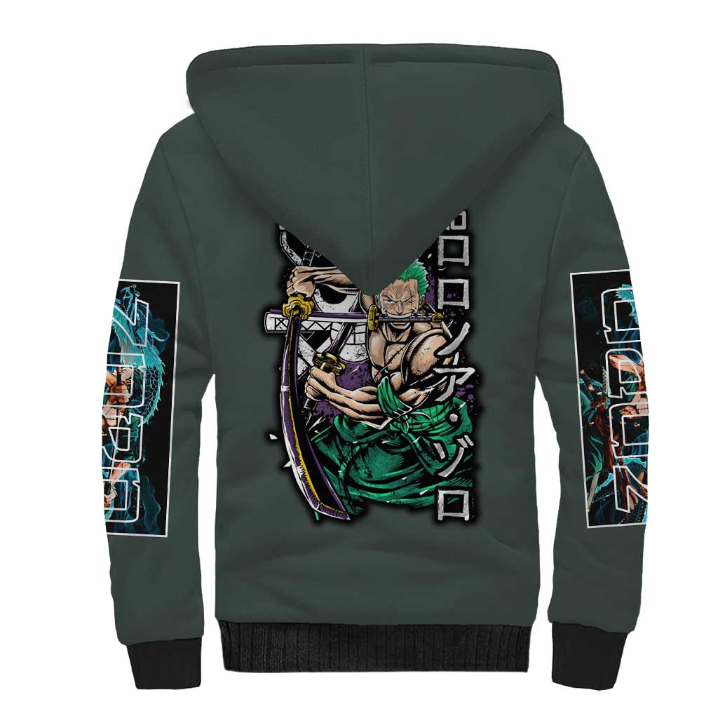 Roronoa Zoro V2 One Piece Sherpa Hoodie Anime Style