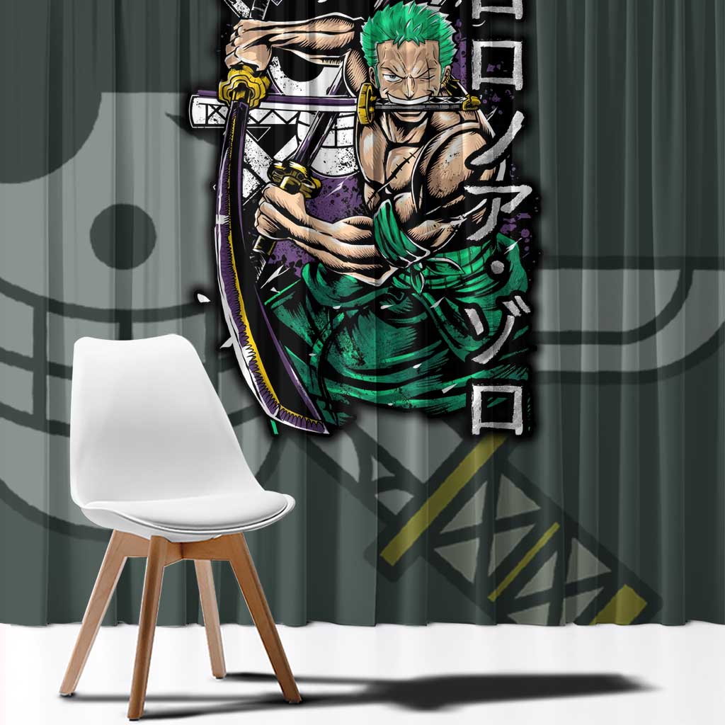 Roronoa Zoro V2 One Piece Window Curtain Anime Style