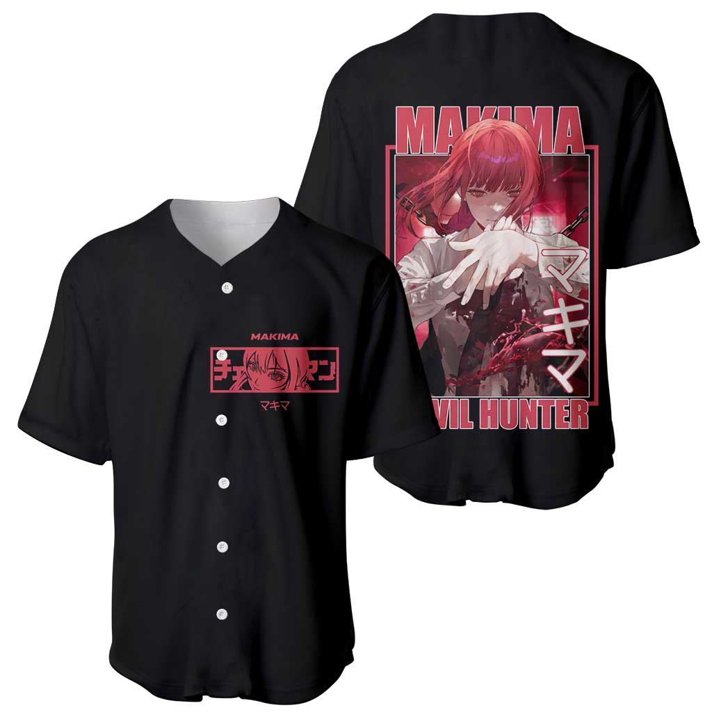 Makima Chainsaw Man Baseball Jersey Anime Style