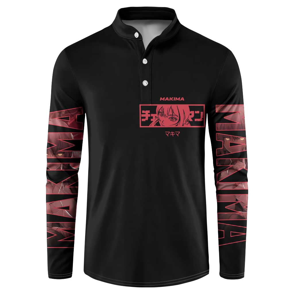 Makima Chainsaw Man Button Sweatshirt Anime Style