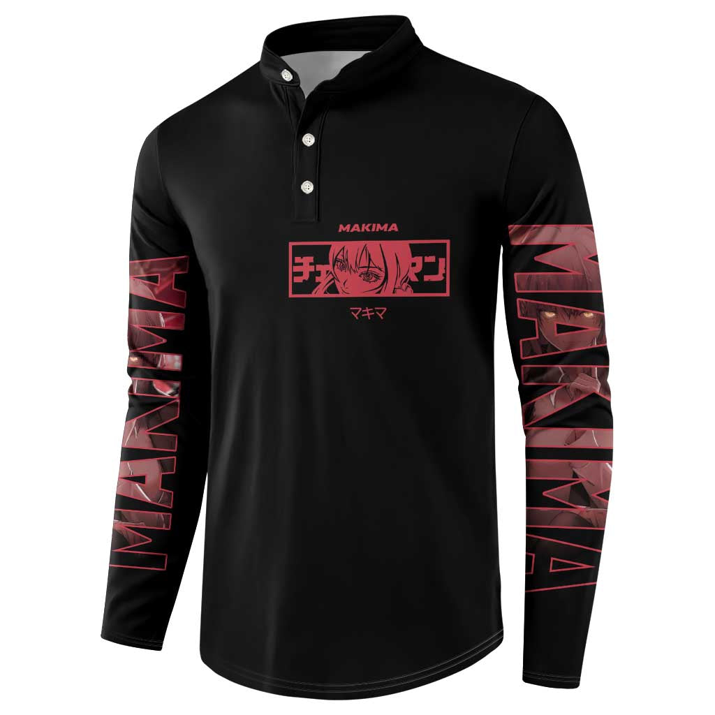 Makima Chainsaw Man Button Sweatshirt Anime Style