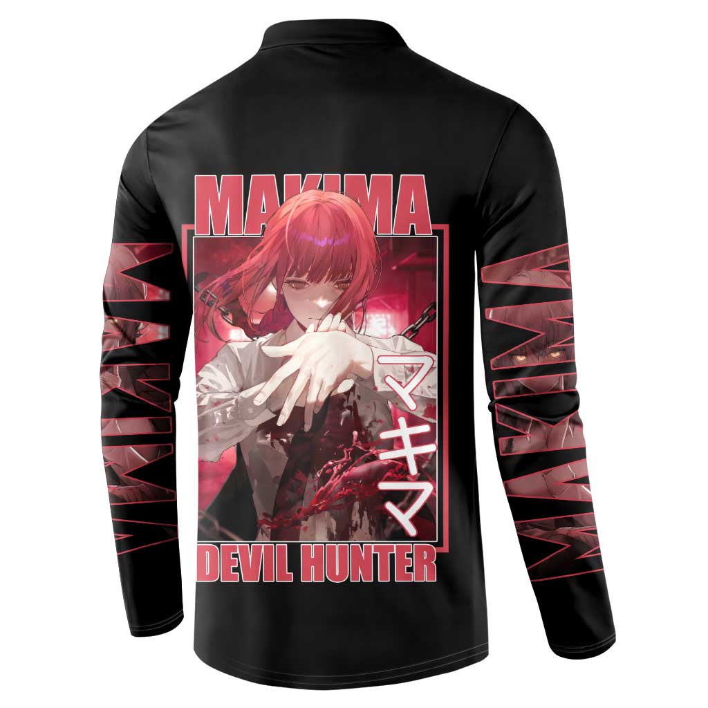 Makima Chainsaw Man Button Sweatshirt Anime Style