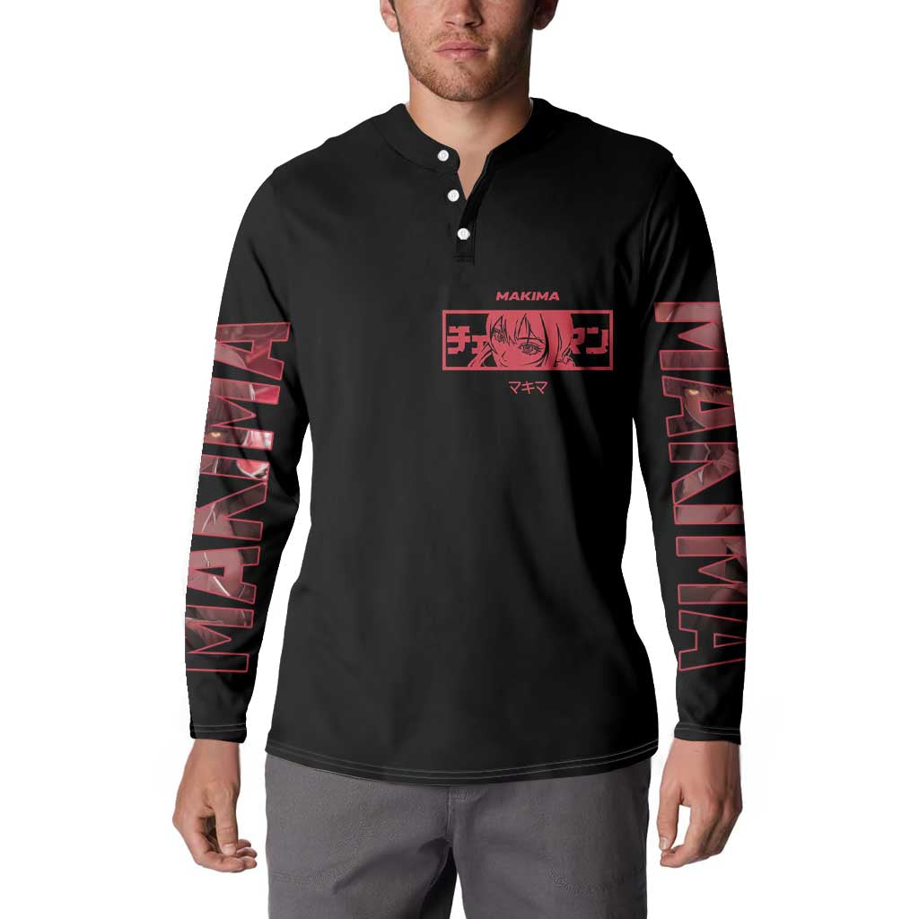 Makima Chainsaw Man Button Sweatshirt Anime Style