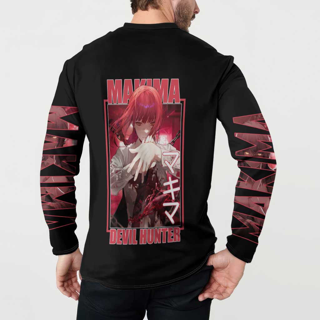 Makima Chainsaw Man Button Sweatshirt Anime Style