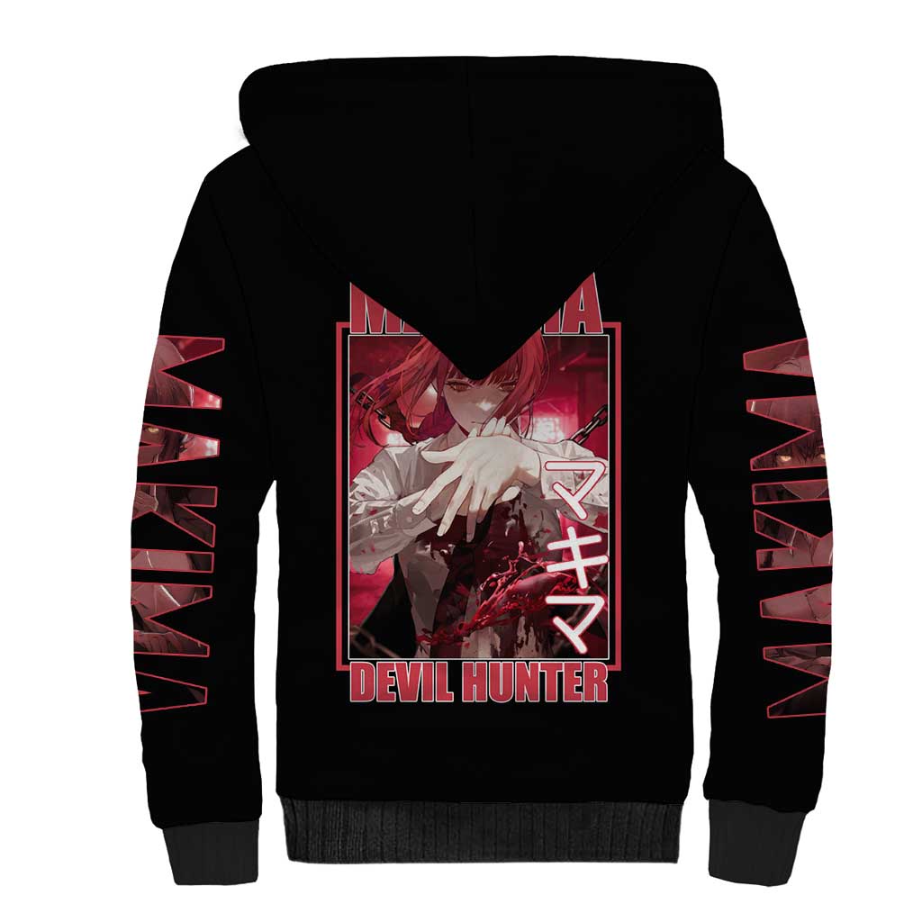 Makima Chainsaw Man Sherpa Hoodie Anime Style