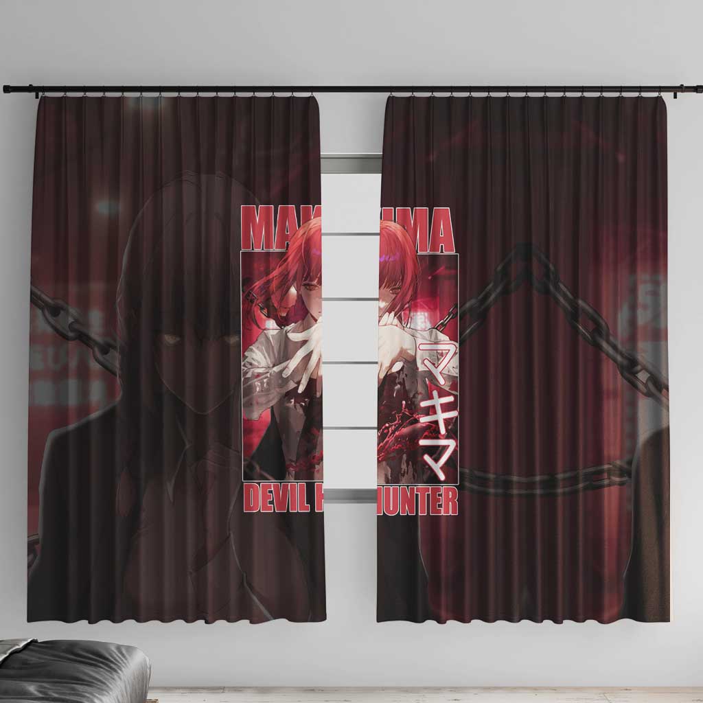 Makima Chainsaw Man Window Curtain Anime Style