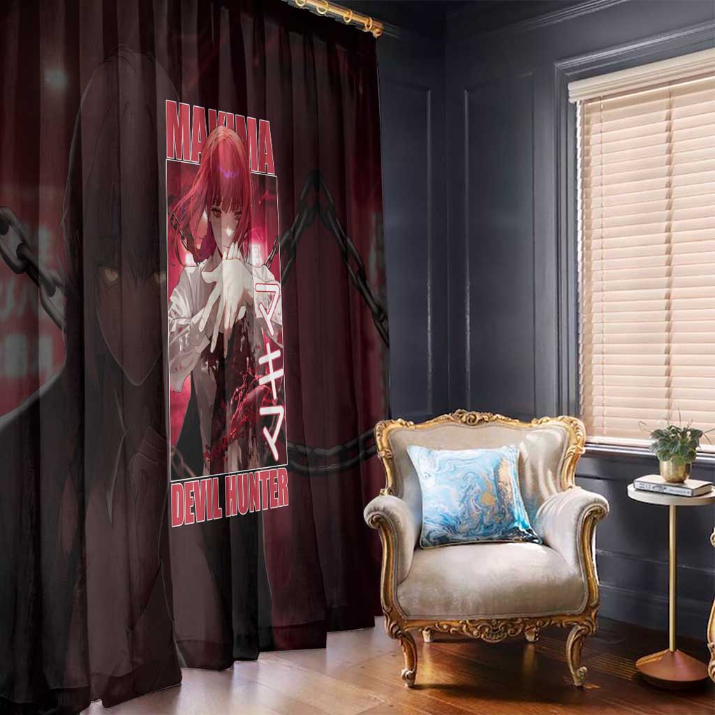 Makima Chainsaw Man Window Curtain Anime Style