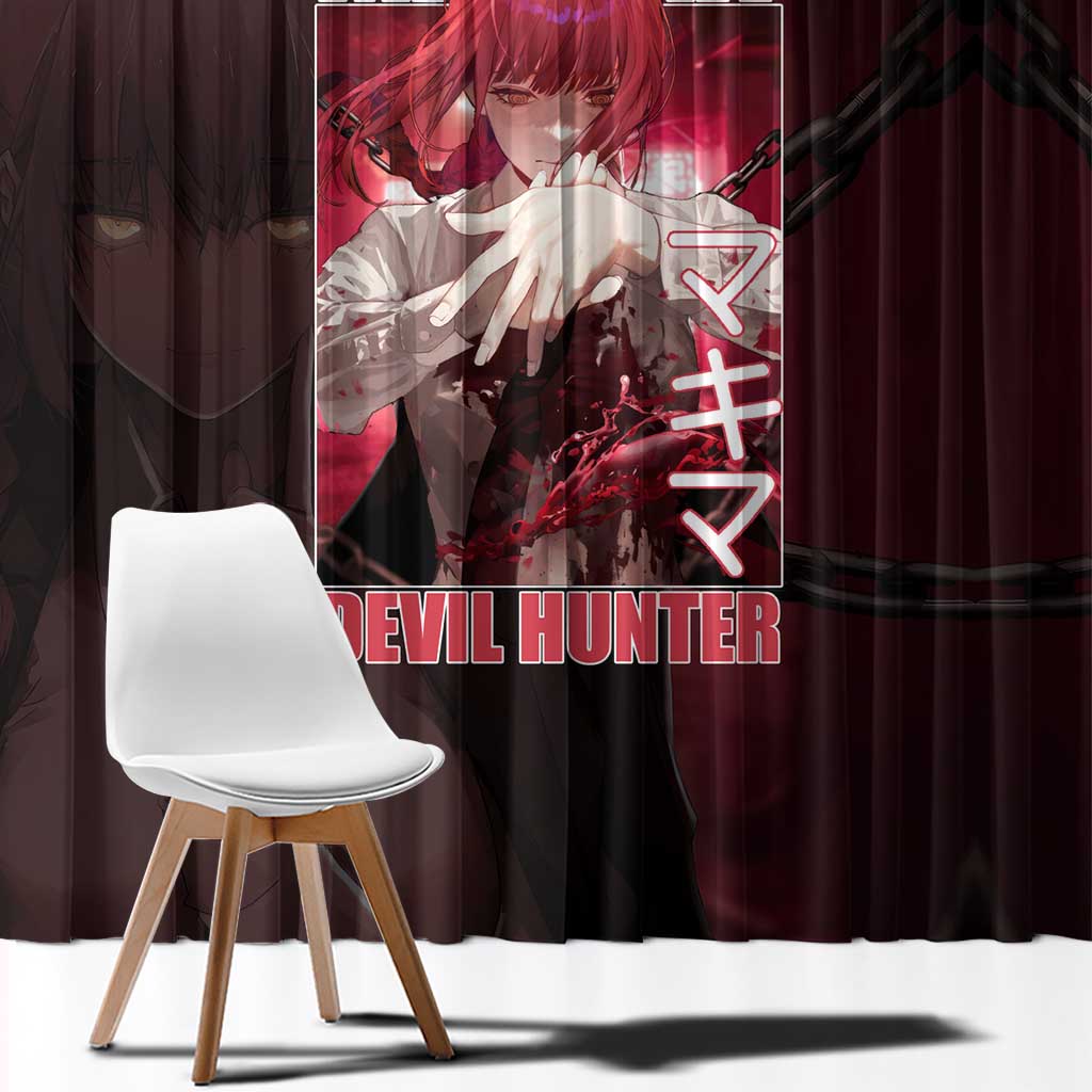 Makima Chainsaw Man Window Curtain Anime Style
