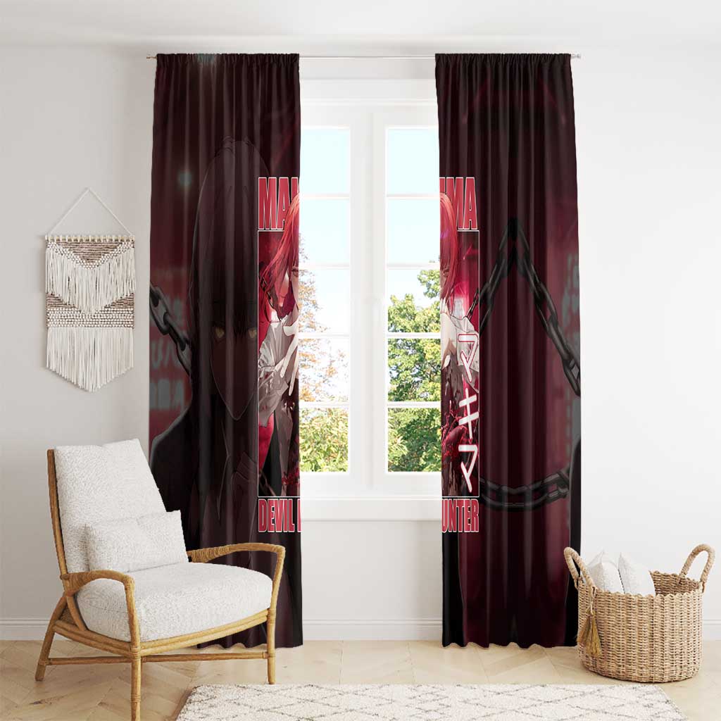 Makima Chainsaw Man Window Curtain Anime Style
