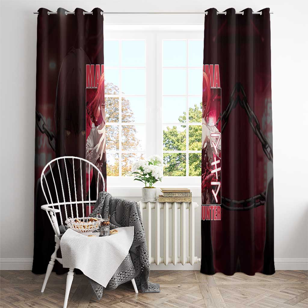 Makima Chainsaw Man Window Curtain Anime Style