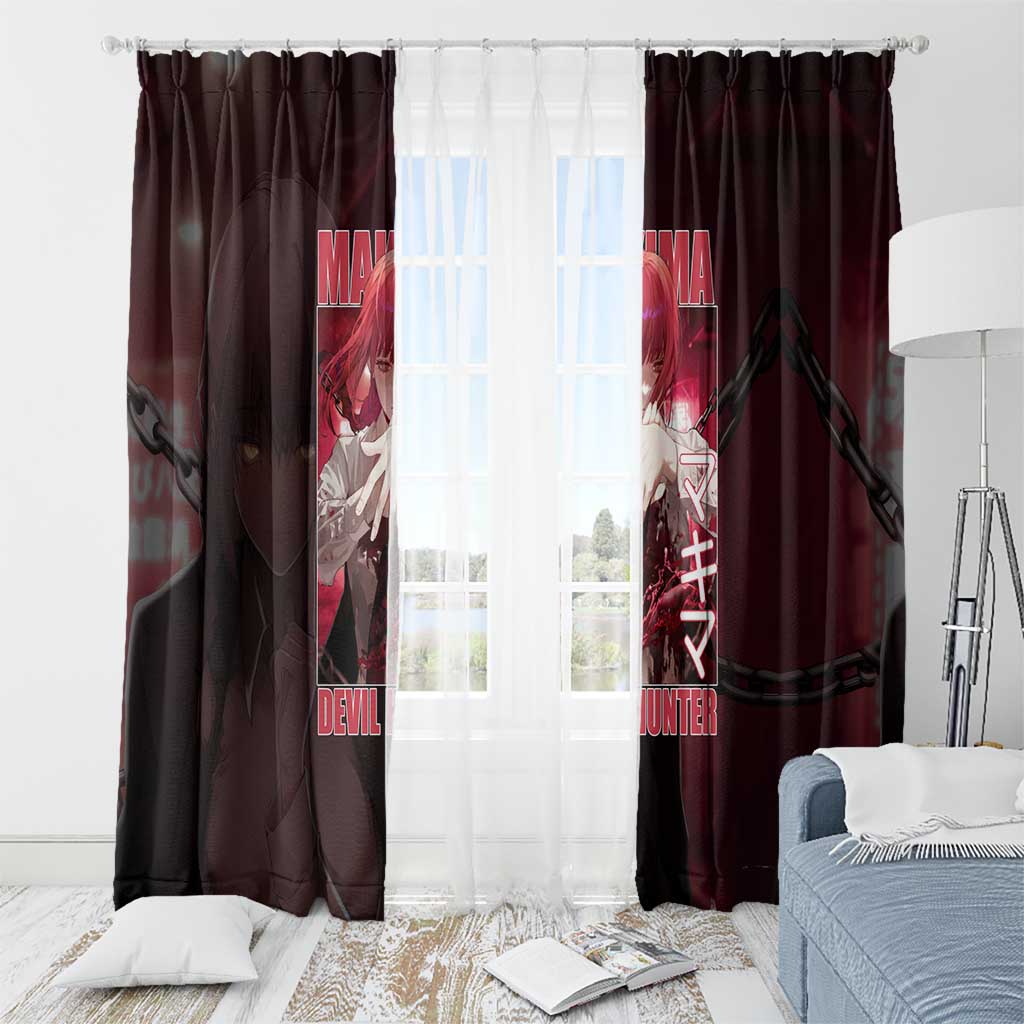 Makima Chainsaw Man Window Curtain Anime Style