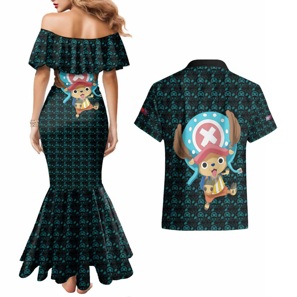 Tony Tony Chopper - Straw Hat Team - One Piece Couples Matching Mermaid Dress and Hawaiian Shirt Anime Style