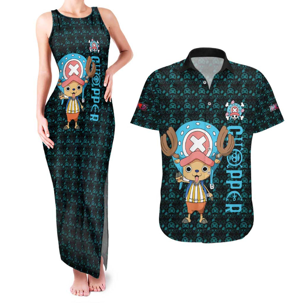 Tony Tony Chopper - Straw Hat Team - One Piece Couples Matching Tank Maxi Dress and Hawaiian Shirt Anime Style