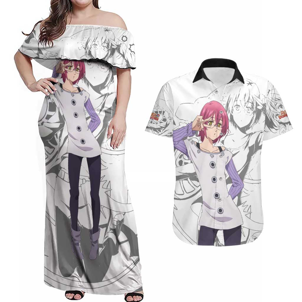 Gowther - Nanatsu no Tazai Couples Matching Off Shoulder Maxi Dress and Hawaiian Shirt Anime Mix Manga Style