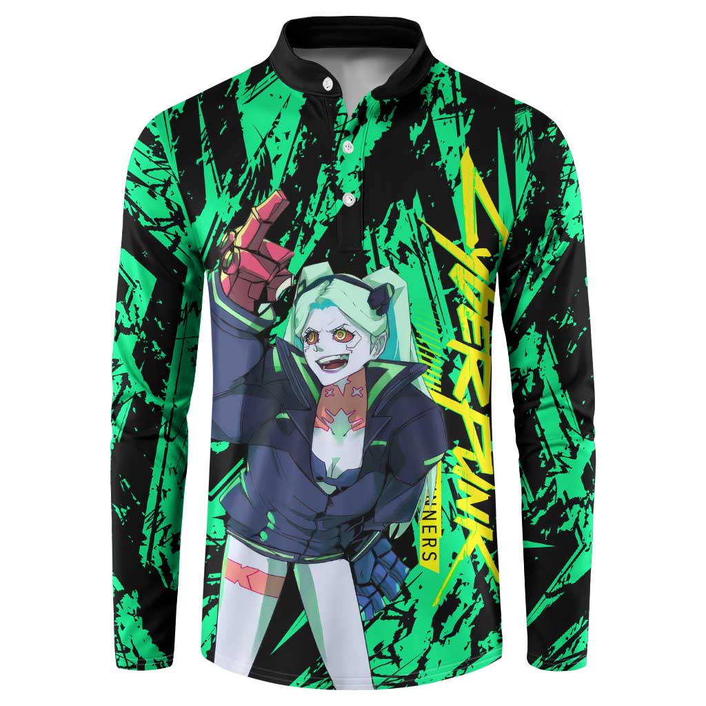 Rebecca Cyberpunk Button Sweatshirt Anime Style