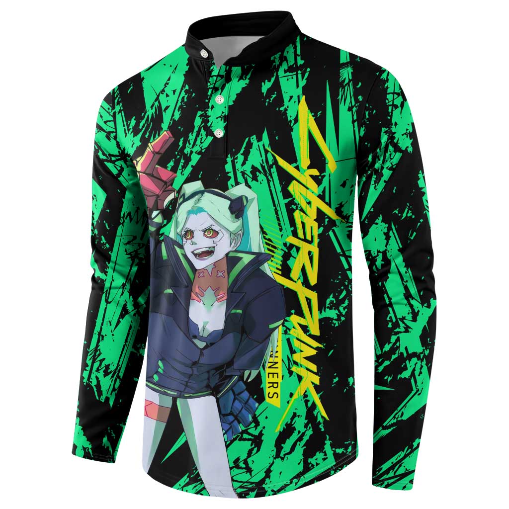 Rebecca Cyberpunk Button Sweatshirt Anime Style