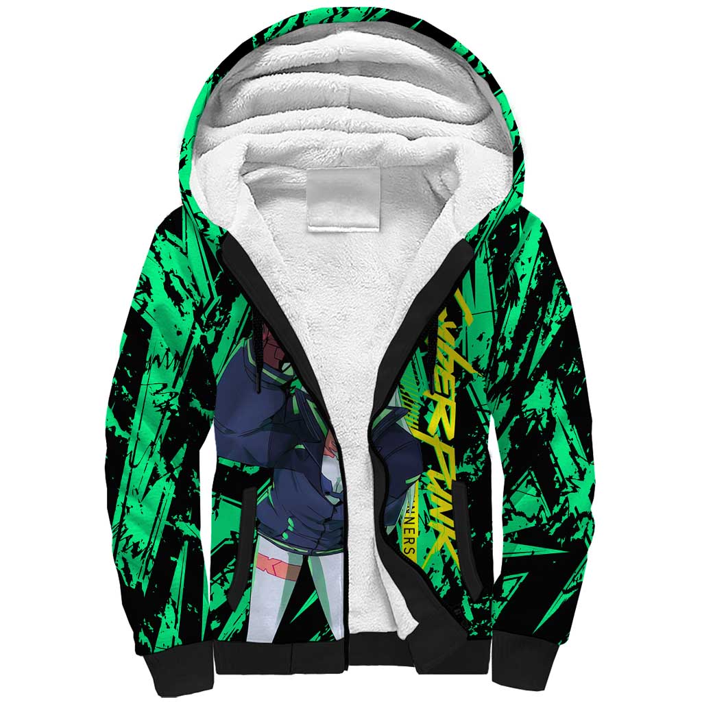Rebecca Cyberpunk Sherpa Hoodie Anime Style